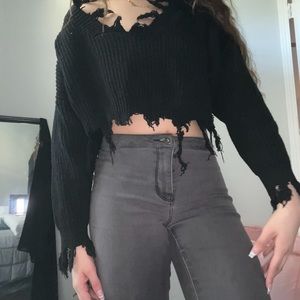 ZAFUL cropped sweater ripped style